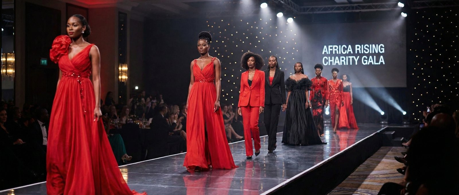 Sickle Model Initiative — Black women warriors walking the fashion runway at a sickle cell awareness event